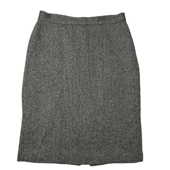 VTG LAUREN RALPH LAUREN Pencil Skirt 8 Classic Herringbone Career Tweed SILK - Picture 4 of 8